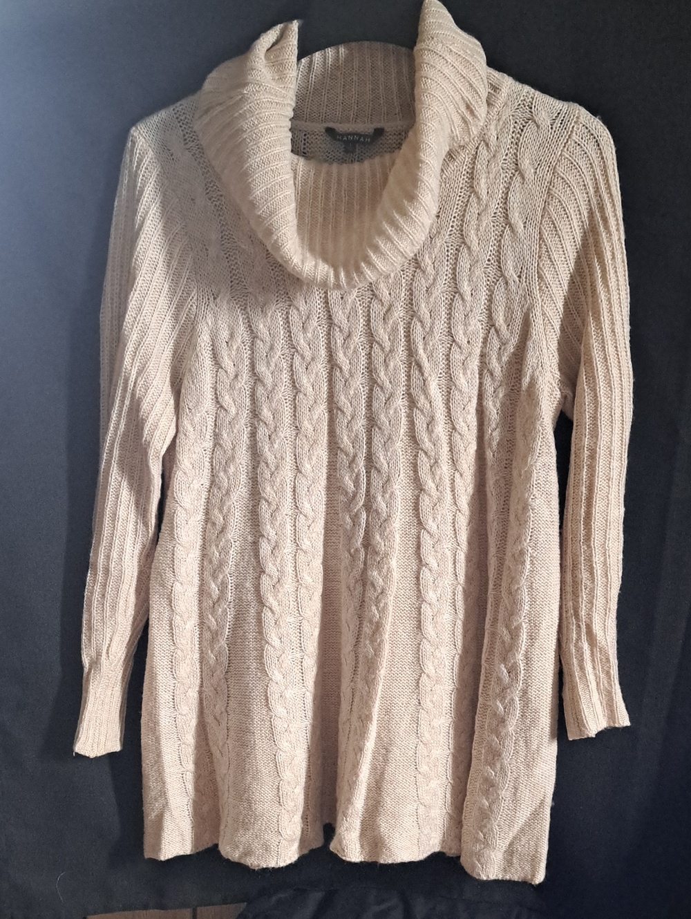Hannah Cream Cable Knit Cowl Neck Sweater